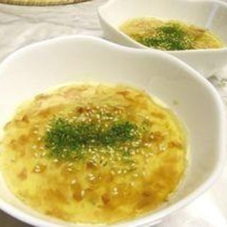 レンジで簡単☆ふじっ子煮で♪とろとろ生姜茶碗蒸し